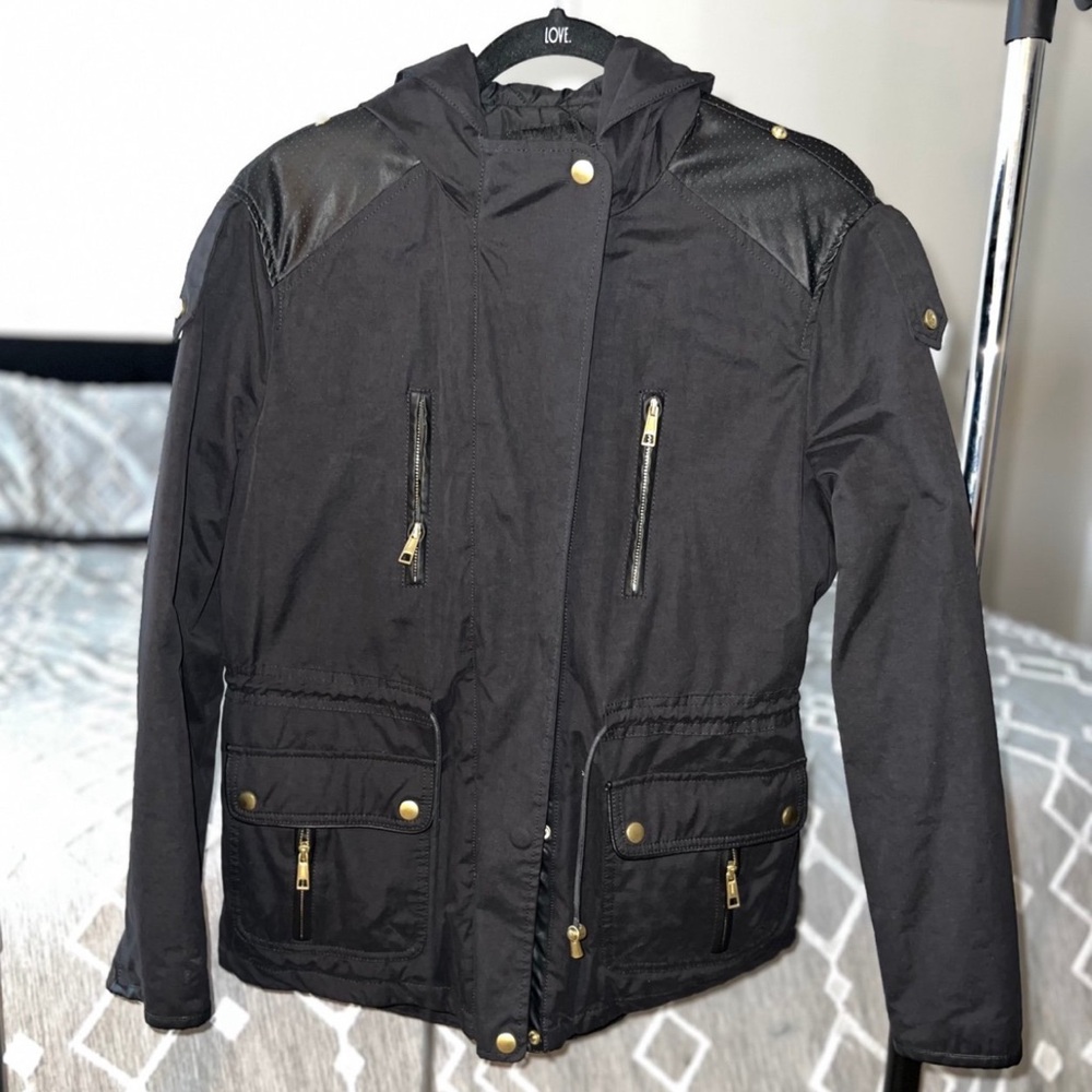 Forever 21 Black Military Jacket with Gold Details Size L